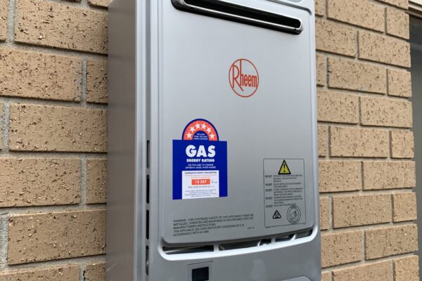 rheem gas hot water system serviced by plumber
